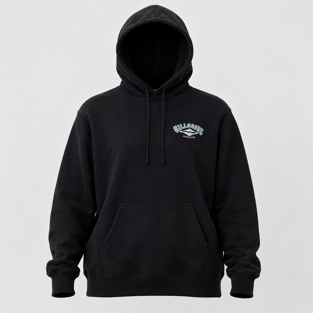 Billabong Archway Mens Black Pullover Hoodie Sweatshirt Arch Logo Surf Size Smal